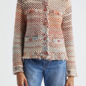 Veronica Beard Sariyah Fringe Knit Jacket